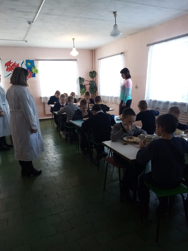 Прием пищи под контролем дежурного учителя.